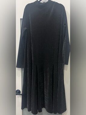BRAND NEW Black Sparkle Long Sleeve A-Line Dress Size 1X
